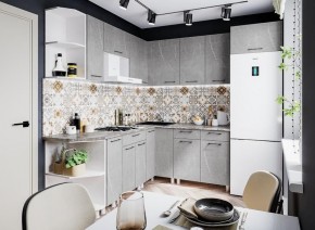 Модульная кухня Марбл мрамор лайт в Нефтекамске - neftekamsk.mebel24.online | фото 1
