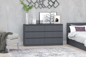 МС "Хилтон" Комод №5 1400 (6 ящ.) графит в Нефтекамске - neftekamsk.mebel24.online | фото