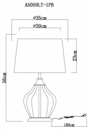 Настольная лампа декоративная Arte Lamp Baymont A5059LT-1PB в Нефтекамске - neftekamsk.mebel24.online | фото 3