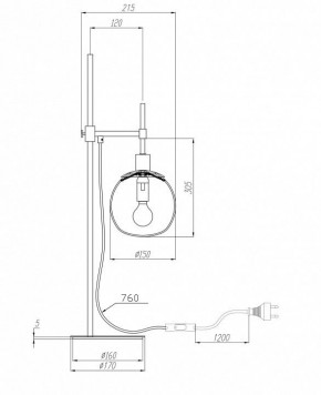 Настольная лампа декоративная Maytoni Erich MOD221-TL-01-G в Нефтекамске - neftekamsk.mebel24.online | фото 3