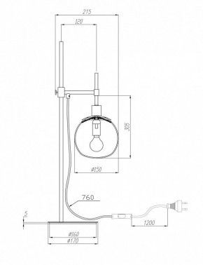 Настольная лампа декоративная Maytoni Erich MOD221-TL-01-N в Нефтекамске - neftekamsk.mebel24.online | фото 3
