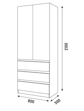 ПАРУС Шкаф 2-х ств. 800 в Нефтекамске - neftekamsk.mebel24.online | фото 3