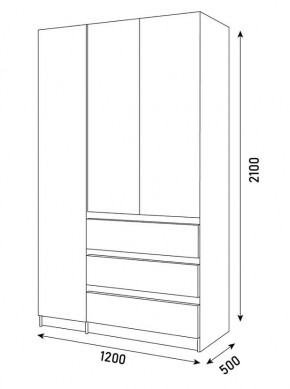 ПАРУС Шкаф 3-х ств. 1200 в Нефтекамске - neftekamsk.mebel24.online | фото 3