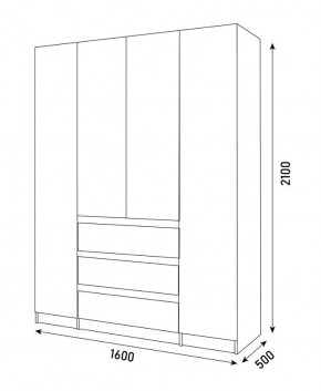 ПАРУС Шкаф 4-х ств. 1600 в Нефтекамске - neftekamsk.mebel24.online | фото 3