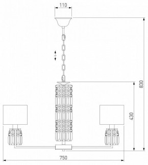 Подвесная люстра Eurosvet Zaffiro 10099/8 хром/прозрачный хрусталь Strotskis (новый абажур) в Нефтекамске - neftekamsk.mebel24.online | фото 5