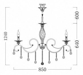 Подвесная люстра Maytoni Grace ARM247-10-G в Нефтекамске - neftekamsk.mebel24.online | фото 7
