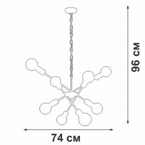 Подвесная люстра Vitaluce V4750 V4750-1/8 в Нефтекамске - neftekamsk.mebel24.online | фото 2