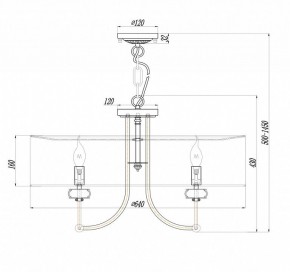 Подвесной светильник Maytoni Roma ARM006PL-08G в Нефтекамске - neftekamsk.mebel24.online | фото 4