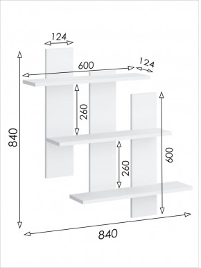 Полка навесная 5 Париж в Нефтекамске - neftekamsk.mebel24.online | фото 3