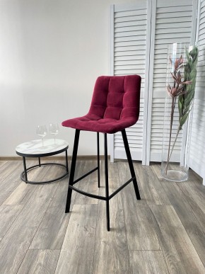 Полубарный стул CHILLI-QB SQUARE винный #16, велюр / черный каркас (H=66cm) М-City в Нефтекамске - neftekamsk.mebel24.online | фото 4
