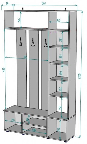 Прихожая с зеркалом V20_M в Нефтекамске - neftekamsk.mebel24.online | фото 2