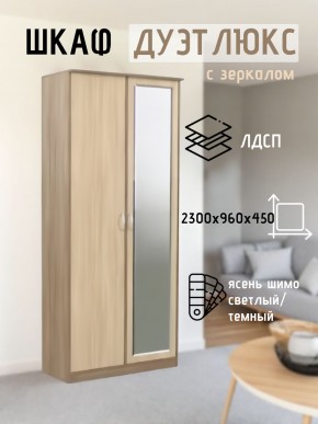 Шкаф 2-х створчатый Дуэт Люкс с зеркалом в Нефтекамске - neftekamsk.mebel24.online | фото 4