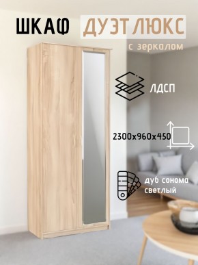 Шкаф 2-х створчатый Дуэт Люкс с зеркалом в Нефтекамске - neftekamsk.mebel24.online | фото 7