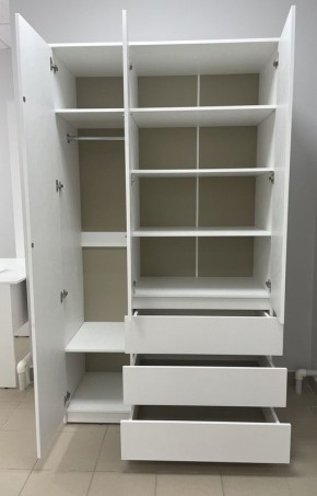 Шкаф 3-ств. с 3 ящиками "Бьянко" в Нефтекамске - neftekamsk.mebel24.online | фото 2