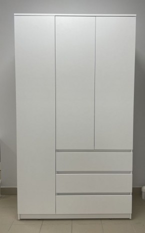 Шкаф 3-ств. с 3 ящиками "Бьянко" в Нефтекамске - neftekamsk.mebel24.online | фото 3
