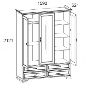 Шкаф 3D4S Z, TIFFANY, цвет вудлайн кремовый в Нефтекамске - neftekamsk.mebel24.online | фото 1