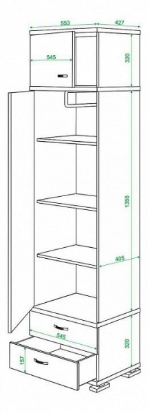 Шкаф платяной Домино КС-10 в Нефтекамске - neftekamsk.mebel24.online | фото 3