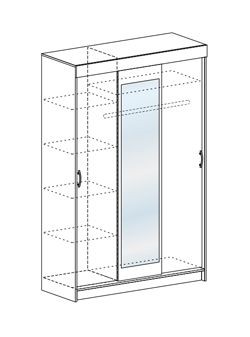 Шкаф-купе Басса ШКК 551 шимо шимо светлый/темный в Нефтекамске - neftekamsk.mebel24.online | фото 3