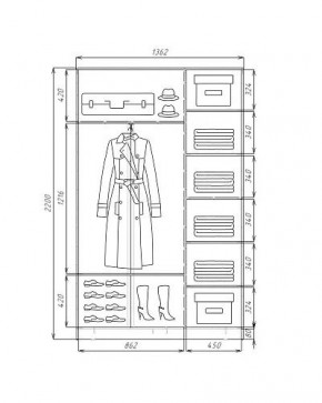 Шкаф-купе ХИТ 22-4-14-77 (420) в Нефтекамске - neftekamsk.mebel24.online | фото 3