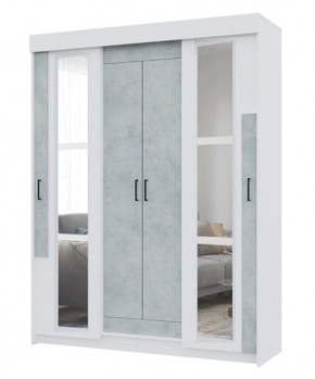 Шкаф-купе с зеркалами VICTOR (Белый-Бетон) в Нефтекамске - neftekamsk.mebel24.online | фото