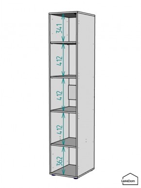Шкаф Linnea MHR-1-2 2050х400х510 (Графит-М 11.1.25) в Нефтекамске - neftekamsk.mebel24.online | фото 3