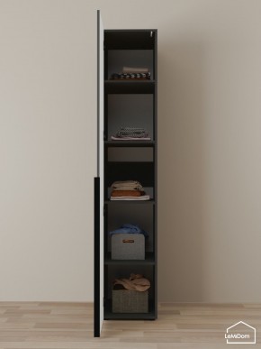 Шкаф Linnea MHR-1-2 2050х400х510 (Графит-М 11.1.25) в Нефтекамске - neftekamsk.mebel24.online | фото 4
