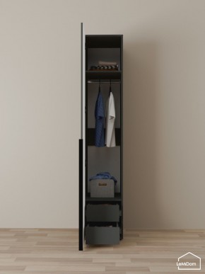 Шкаф Linnea MHR-1-3 2050х400х510 (Графит-М 11.1.25) в Нефтекамске - neftekamsk.mebel24.online | фото 3