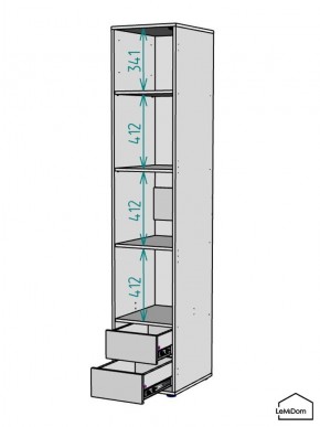 Шкаф Linnea MHR-1-4 2050х400х510 (Графит-М 11.1.25) в Нефтекамске - neftekamsk.mebel24.online | фото 3