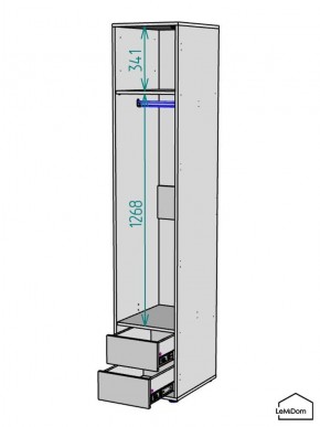 Шкаф Linnea MHR-1PO-3 2050х400х510 (Белый-М 11.1.2) в Нефтекамске - neftekamsk.mebel24.online | фото 3