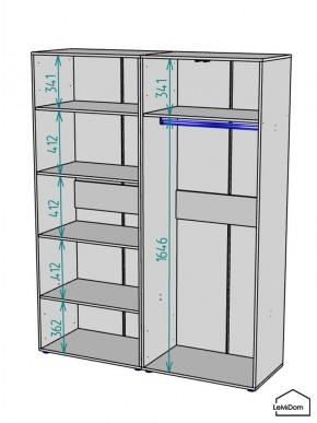Шкаф Linnea MHR-4-1 2050х1600х510 (Белый-М 11.1.1) в Нефтекамске - neftekamsk.mebel24.online | фото 3