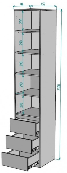 Шкаф Мальта H160 в Нефтекамске - neftekamsk.mebel24.online | фото 2