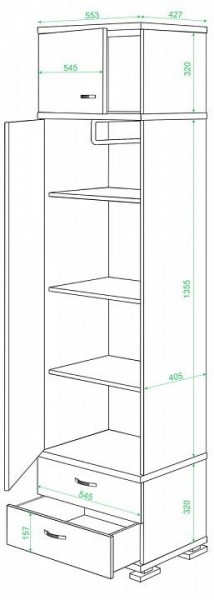 Шкаф платяной КС-10 в Нефтекамске - neftekamsk.mebel24.online | фото 2