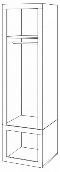 Шкаф платяной Toivo ТОЙ ШК 60/60 Д в Нефтекамске - neftekamsk.mebel24.online | фото 2