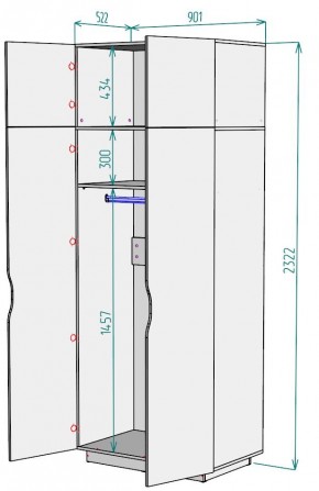 Шкаф "Аврора (H36)" в Нефтекамске - neftekamsk.mebel24.online | фото 2