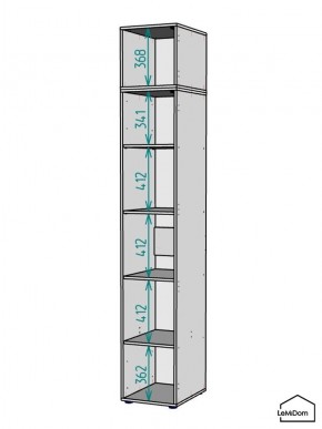 Шкаф с антресолью Linnea MHR-1A-2 2450х400х510 (Графит-М 11.1.25) в Нефтекамске - neftekamsk.mebel24.online | фото 3