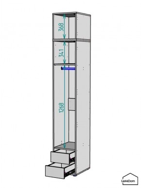 Шкаф с антресолью Linnea MHR-1A-3 2450х400х510 (ДВ-М 11.1.25) в Нефтекамске - neftekamsk.mebel24.online | фото 3
