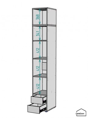Шкаф с антресолью Linnea MHR-1A-4 2450х400х510 (ДВ-М 11.1.25) в Нефтекамске - neftekamsk.mebel24.online | фото 3