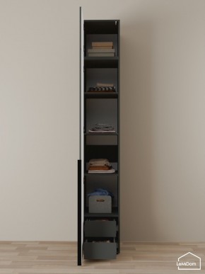Шкаф с антресолью Linnea MHR-1A-4 2450х400х510 (Графит-М 11.1.25) в Нефтекамске - neftekamsk.mebel24.online | фото 4