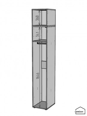 Шкаф с антресолью Linnea MHR-1POA-1 2450х400х510 (Белый-М 11.1.1) в Нефтекамске - neftekamsk.mebel24.online | фото 3
