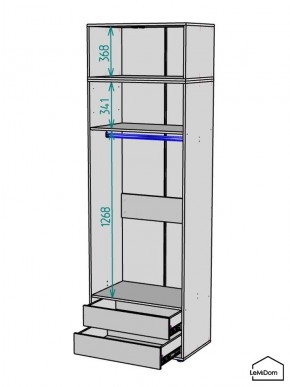 Шкаф с антресолью Linnea MHR-2A-3 2450х800х510 (ДВ-М 11.1.25) в Нефтекамске - neftekamsk.mebel24.online | фото 3