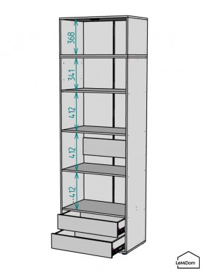 Шкаф с антресолью Linnea MHR-2A-4 2450х800х510 (ДВ-М 11.1.25) в Нефтекамске - neftekamsk.mebel24.online | фото 3