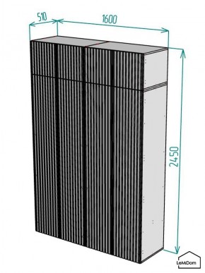 Шкаф с антресолью Linnea MHR-4A-1 2450х1600х510 (Графит-М 11.1.25) в Нефтекамске - neftekamsk.mebel24.online | фото 2