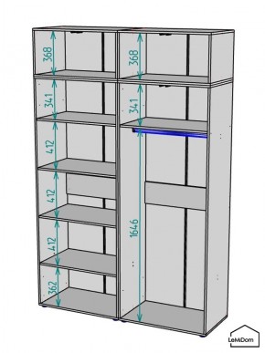 Шкаф с антресолью Linnea MHR-4A-1 2450х1600х510 (Графит-М 11.1.25) в Нефтекамске - neftekamsk.mebel24.online | фото 3