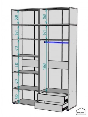 Шкаф с антресолью Linnea MHR-4POA-2 2450х1600х510 (Белый-М 11.1.1) в Нефтекамске - neftekamsk.mebel24.online | фото 3