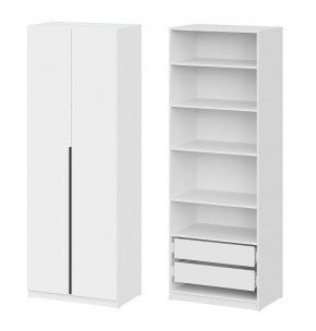 Шкаф ШК-5 + 4 полки + ящики (800) Белый текстурный в Нефтекамске - neftekamsk.mebel24.online | фото 1
