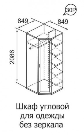 Шкаф угловой для одежды Ника-Люкс 30 без зеркал в Нефтекамске - neftekamsk.mebel24.online | фото 3
