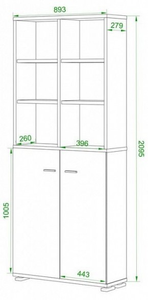 Шкаф-витрина Домино ПУ-30-4-ФС в Нефтекамске - neftekamsk.mebel24.online | фото 2