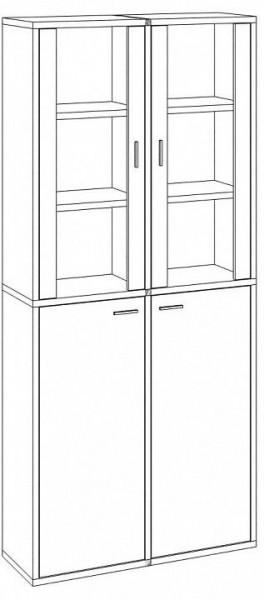 Шкаф-витрина Домино СУ(ш2в2)+2ФС+2ФГ в Нефтекамске - neftekamsk.mebel24.online | фото 3