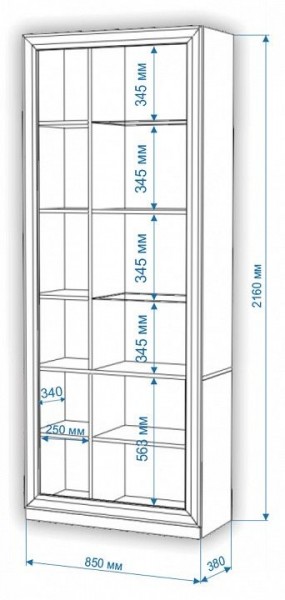 Шкаф-витрина Нобиле ШВтВ-ФСД-БЯН в Нефтекамске - neftekamsk.mebel24.online | фото 3