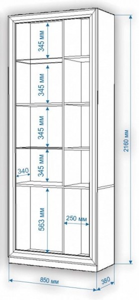 Шкаф-витрина Нобиле ШВтВ-ФСД-БЯН в Нефтекамске - neftekamsk.mebel24.online | фото 3